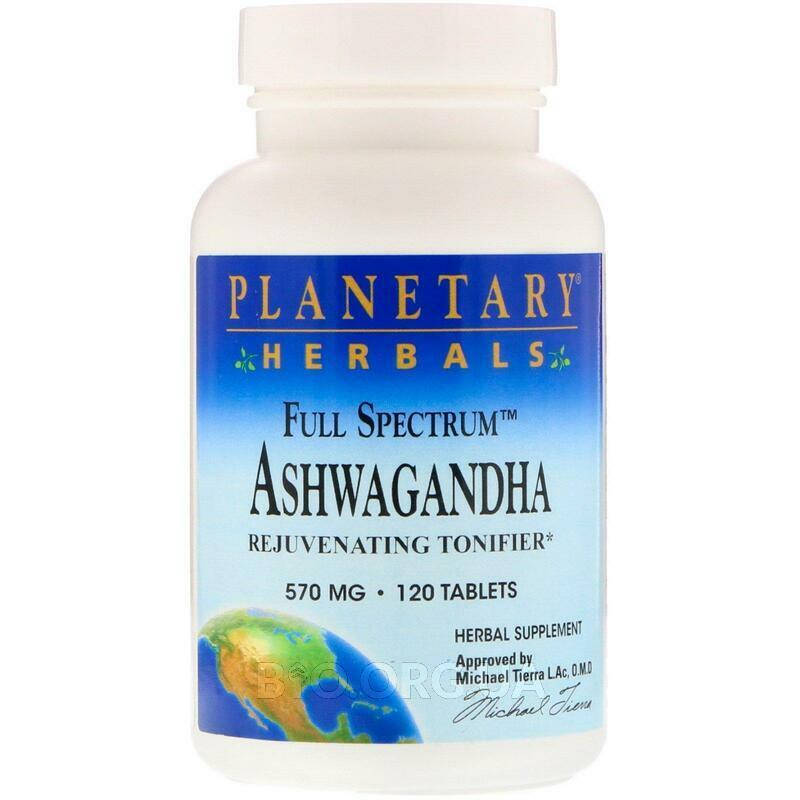 

Planetary Herbals, Ашвагандха полного спектра действия, 570 мг, 60 таблеток