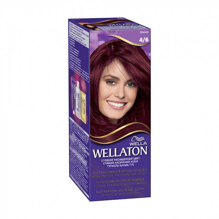 

Стойкая крем-краска для волос Wella Professionals Wellaton 4/6 Божоле