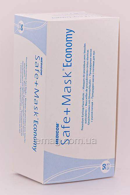 

Medicom Safe+mask Economy Маски защитные с ушной петлей, голубые, 50 шт., Голубой