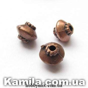 

Металл. бусина "юла" медь (0,5 х 0,6 см) 30 шт в уп.