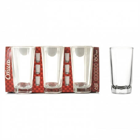 

Набор стаканов ОСЗ Стиль 180 мл 6 шт (8309), Прозрачный