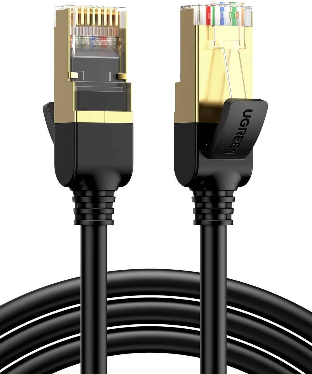 

Ugreen 2м Сверхпрочный экранированный сетевой кабель Ethernet Cat7 Соединительный кабель 1, Черный