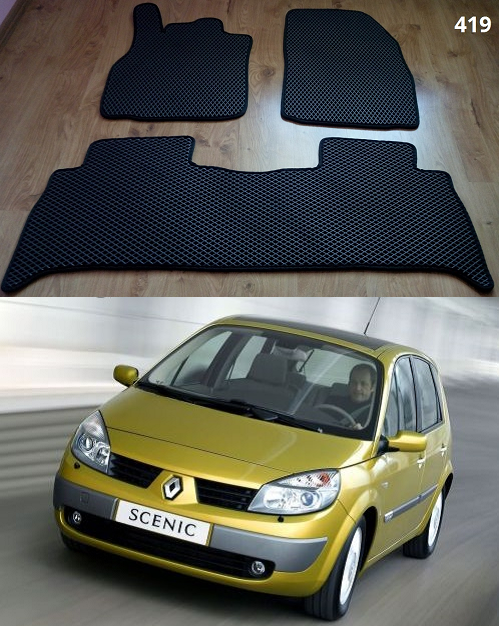 

Коврики ЕВА в салон Renault Scenic II / Grand Scenic '03-08, Черный