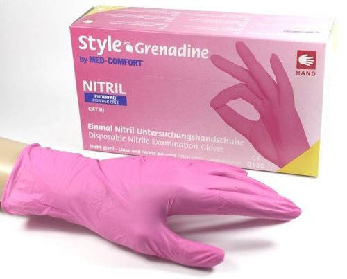

ПЕРЧАТКИ НИТРИЛОВЫЕ STYLE GRENADINE AMPRI 100 ШТ ТЕМНО-РОЗОВЫЕ, Розовый