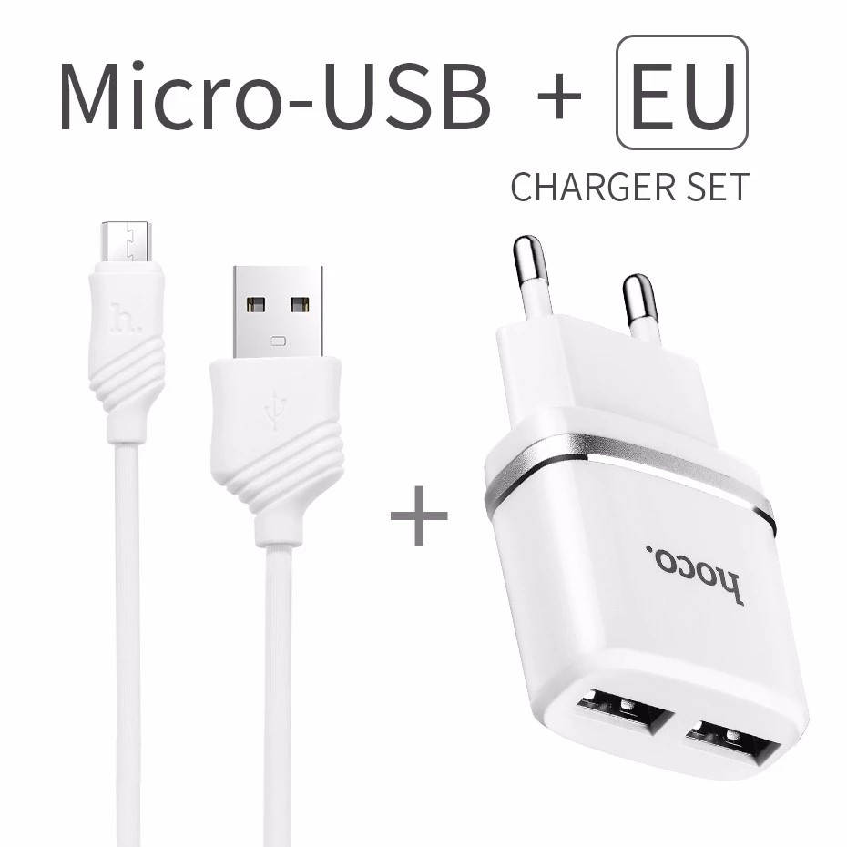 

Сетевое ЗУ HOCO C12 Smart на 2USB (2.4A) + micro USB, Белый