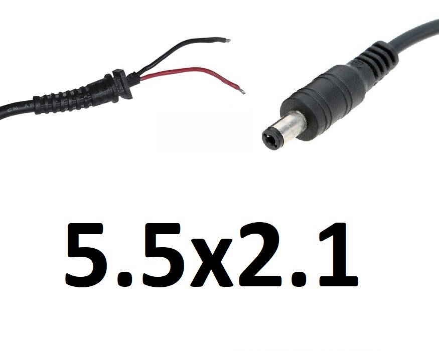 

Кабель для блока питания ноутбука 5.5x2.1 (до 10a) (T-type)