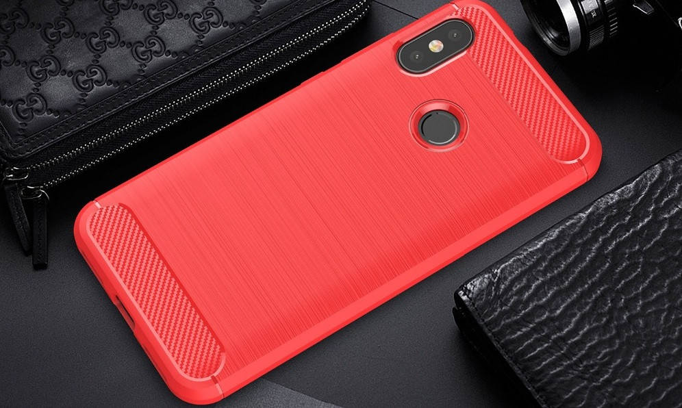 

Чехол carbon для Xiaomi Mi A2 / Mi 6X красный