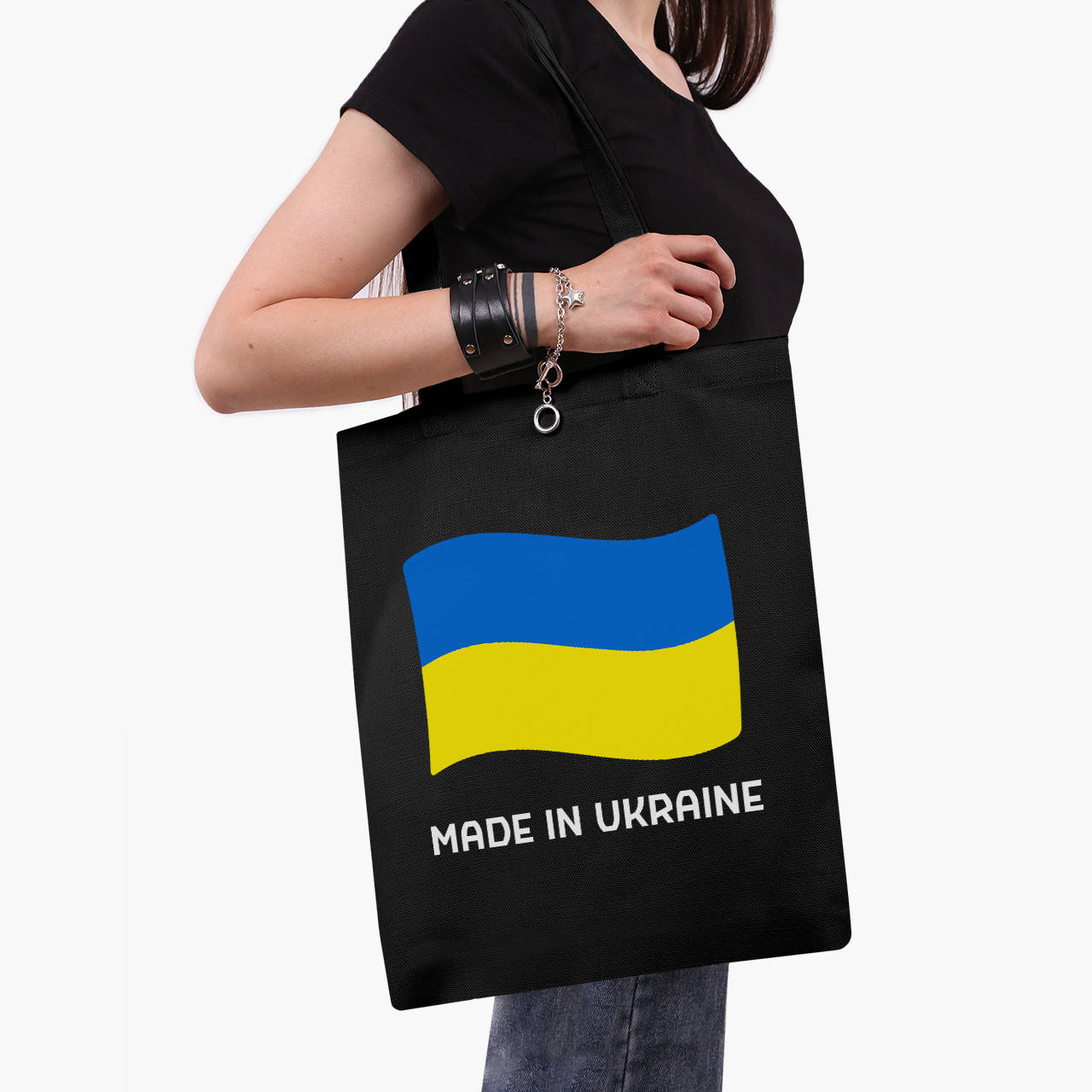 

Эко сумка Сделано в Украине (Made in Ukraine) (9227-3726-BK) черная классическая, Черный