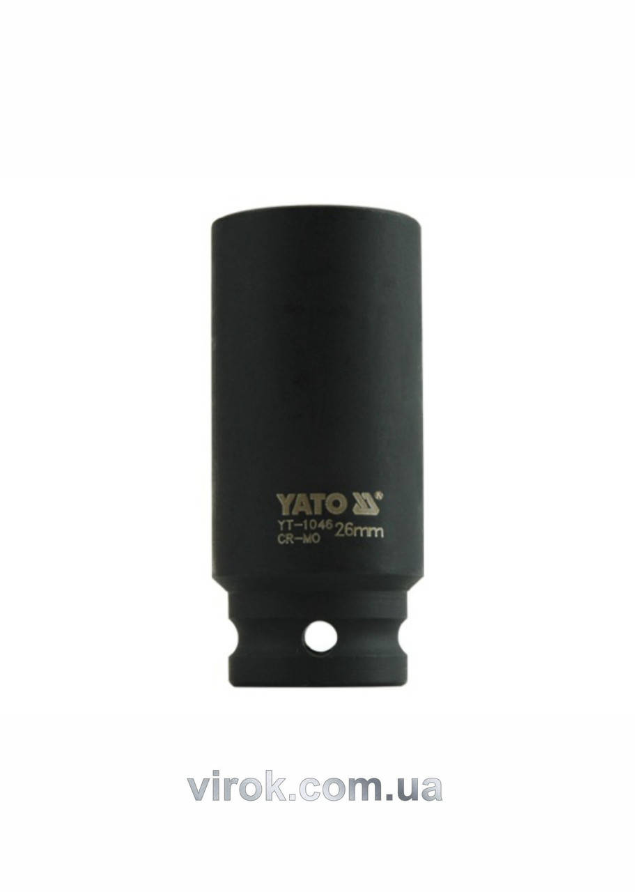 

Головка торцевая ударная шестигранная YATO 1/2" М26 х 78 мм YT-1046