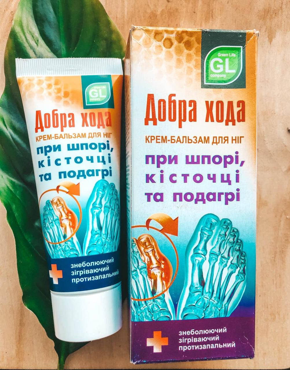 

«ДОБРА ХОДА» крем-бальзам для ног при шпоре, косточке и подагре.
