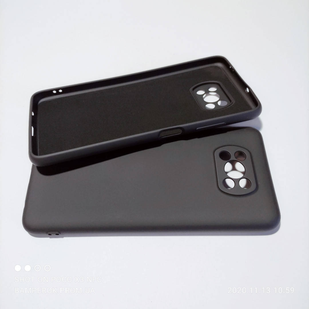 

Силиконовый чехол бампер с защитой камеры для Poco X3 NFC ЧЕРНЫЙ