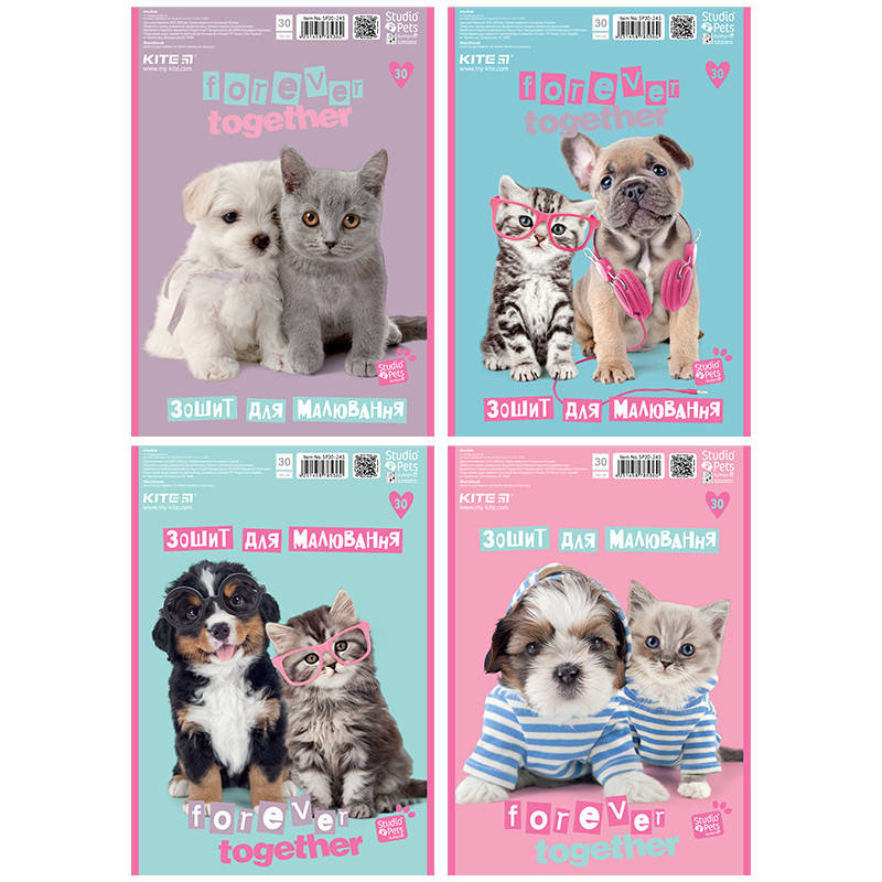 

Тетрадь для рисования Kite Studio Pets SP20-243, 30 листов, Белый