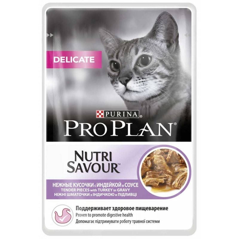 

Purina Pro Plan Delicate - консервы Пурина Про План с индейкой для кошек, пауч