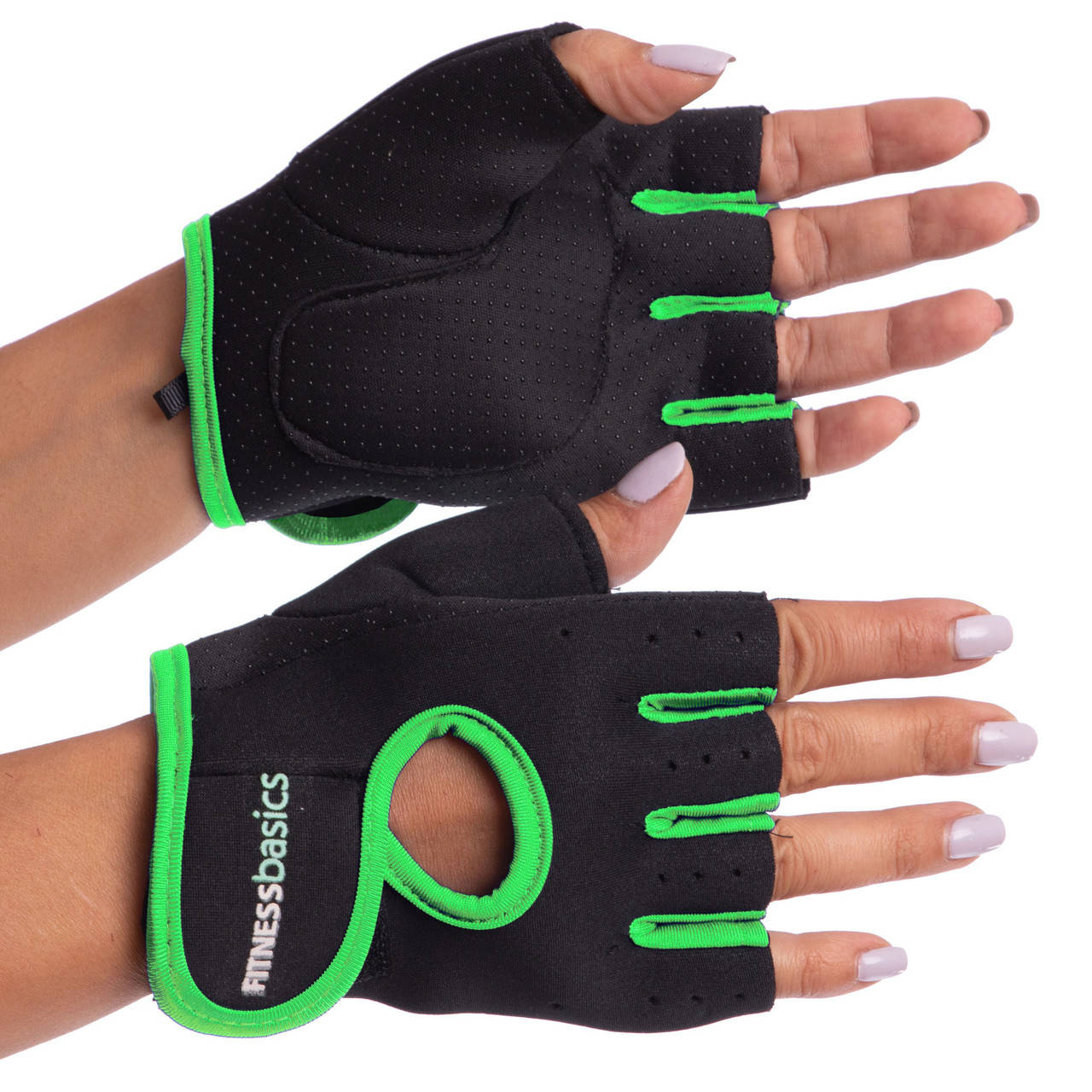 

Перчатки для фитнеca FITNESS BASICS BC-893 M цвет салатовый, Зелёный