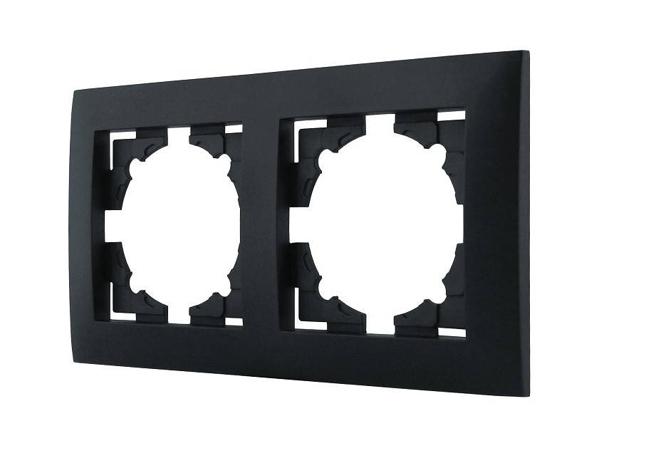 

Рамка двухместная серия "IDEAL BLACK" ТМ"MARSHEL"