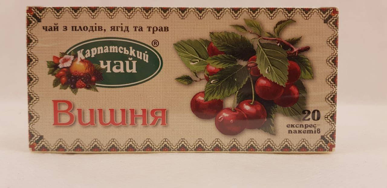 

Чай плодово-ягодный Карпатский Чай Вишня в пакетиках 20 шт по 2 г