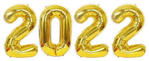 

Фольгированные шары 2022 золотые 35 см, Золото