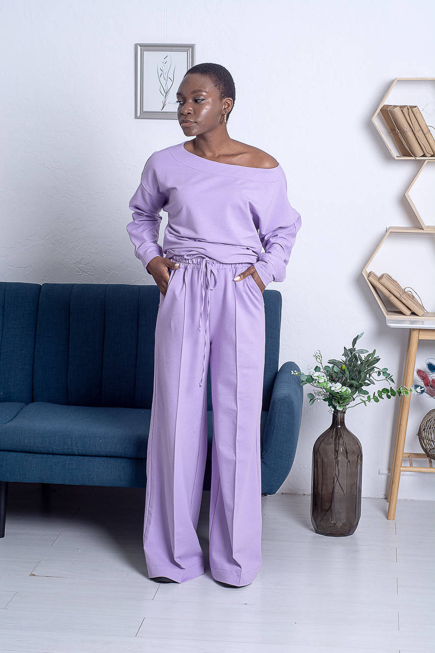 

Костюм женский лиловый двухнитка палаццо Noon March (NM-11WL) L/XL