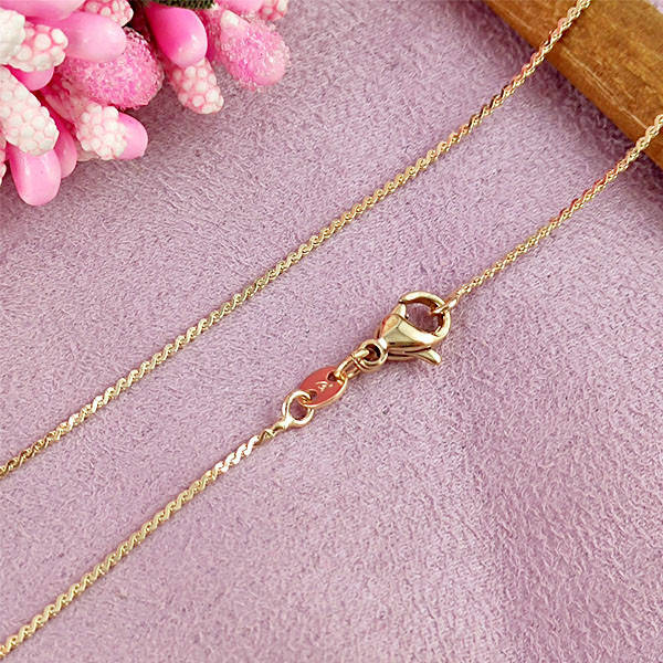 

Цепочка Xuping 45 см х 1 мм Серпантин медицинское золото позолота 18К А/В 3-0320