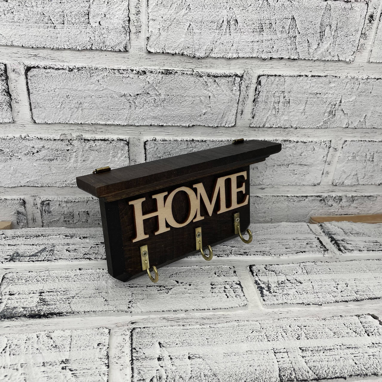 

Ключница настенная деревянная ручной работы HOME Темная