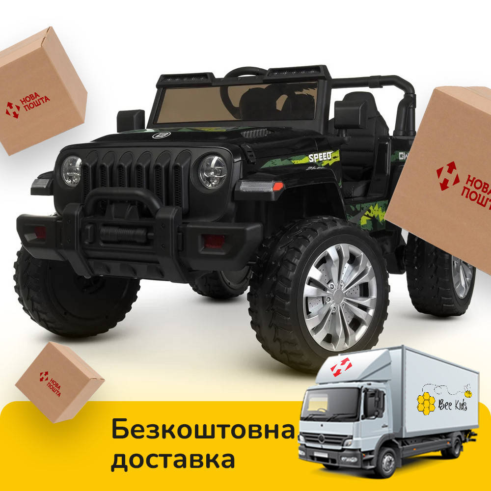 

Детский электромобиль Jeep (2 мотора по 35W, MP3, USB) Джип Bambi M 4557EBLR-2 Черный