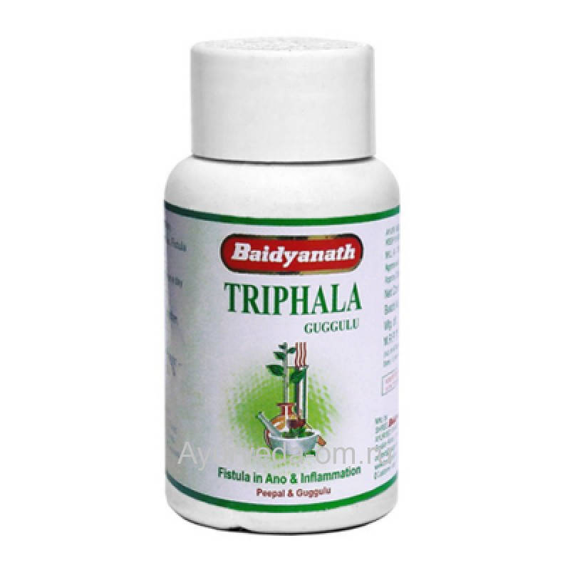 

Трифала гуггул, Triphala Guggul (80tab) - мощное средство для очищения организма