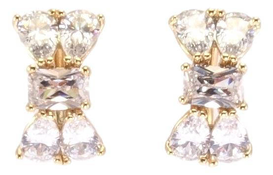 

Серьги Xuping Позолота 18K колечки "Кристальные бантики"