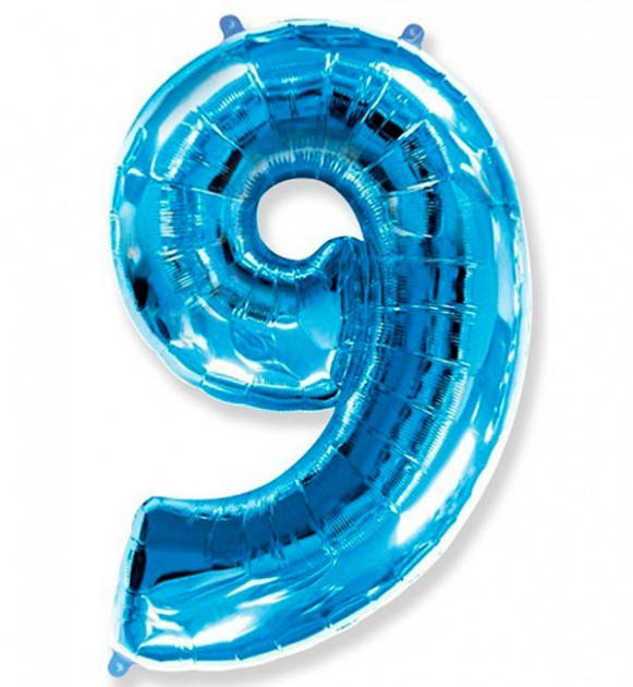 

Фольгированная цифра 9 ("32) синяя, 80 см, Синий