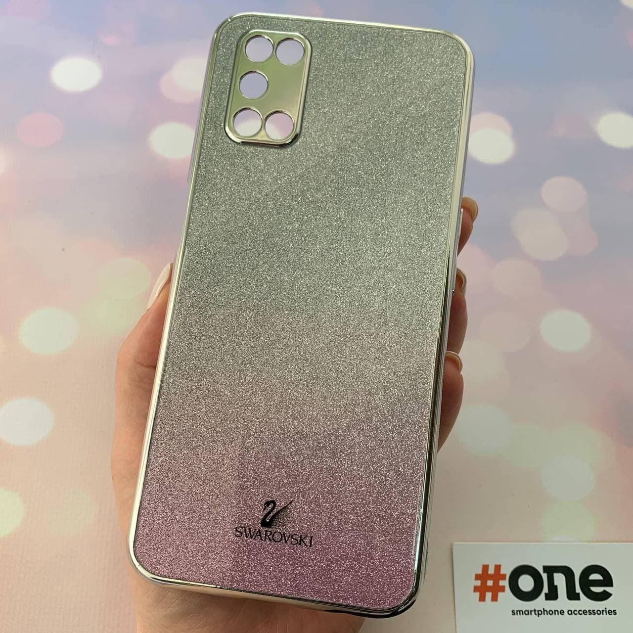 

Чехол для Oppo A52 SWAROVSKI стеклянный с блестками чехол на телефон оппо а52 розовый