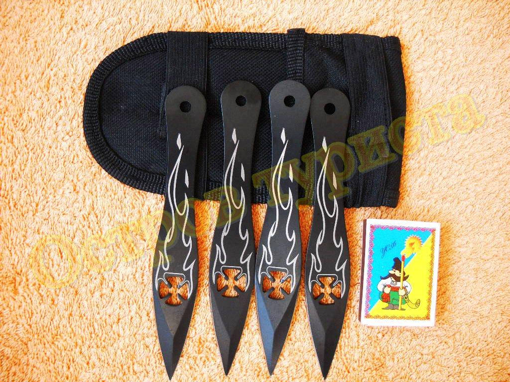 

Комплект метательные ножей White Flame набор 4 шт с чехлом, Белый