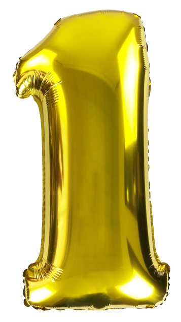 

Шар цифра 40" золото "1"