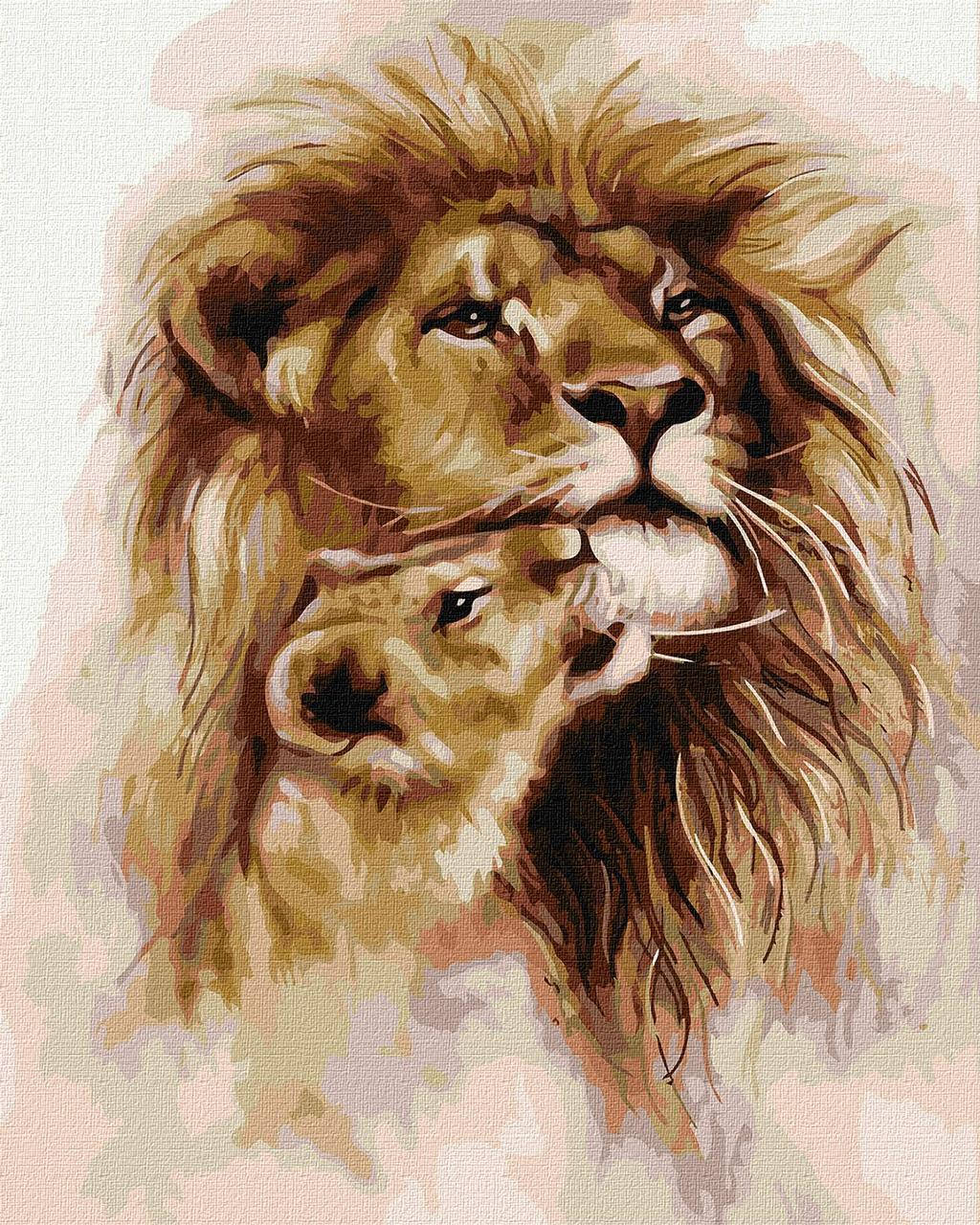 

Картина по номерам Львиная нежность Идейка 40 х 50 KHO4314