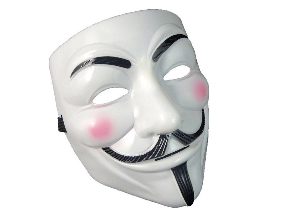 

Маска пластик Гая Фокса (Маска V - значить Вендетта) Маска Анонимуса белая