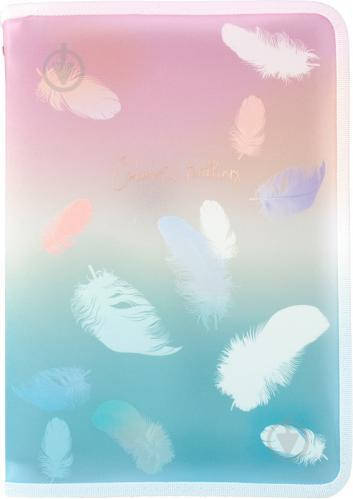 

Папка об'ємна на блискавці А4+, Colourful Feather 01 1807-91-A