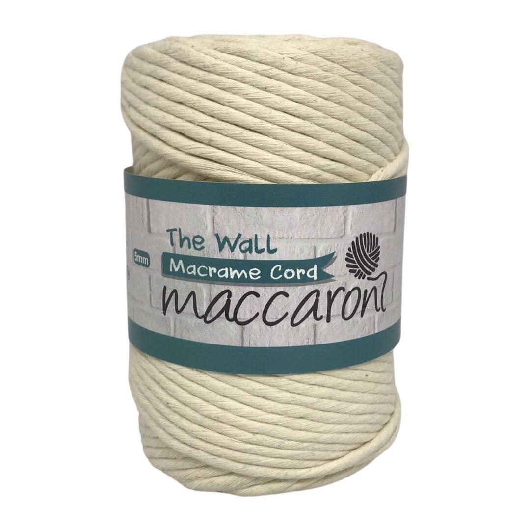 

Эко Хлопковый Шнур Macrame Cord The Wall Maccaroni 5 mm , крем-брюле, Кремовый