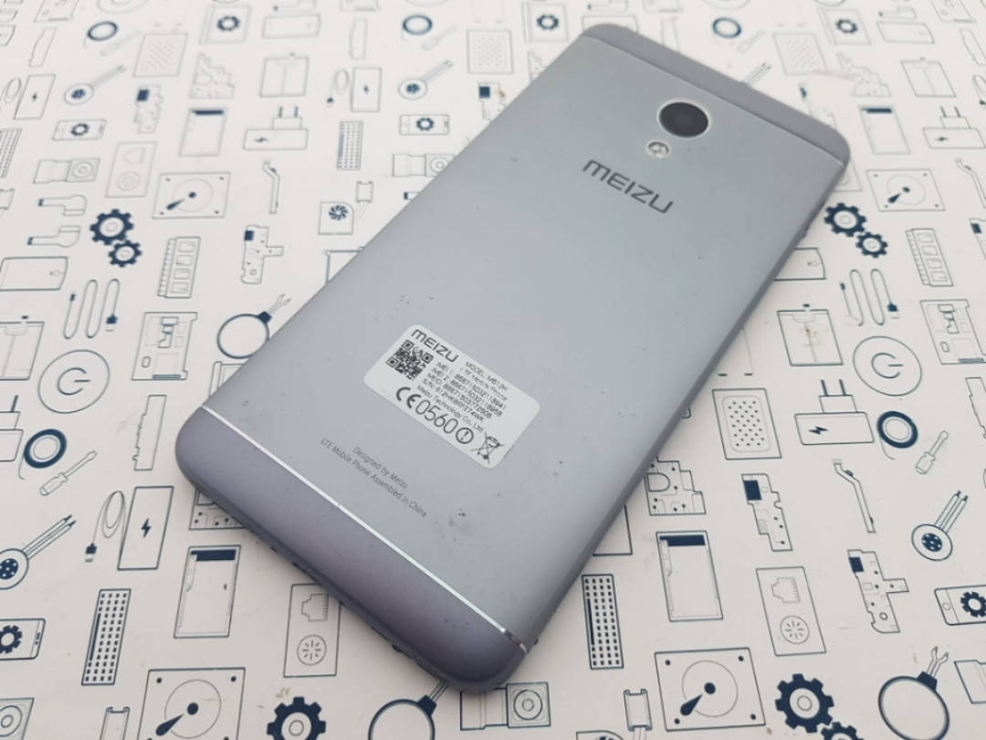 

С дефектом. Задняя крышка Meizu M5s M612H серая Сервисный оригинал с разборки, Серый