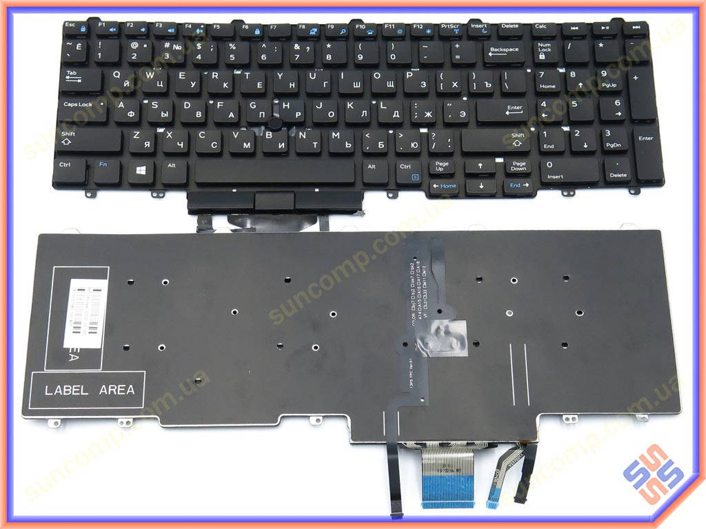 

Клавиатура для DELL Latitude E5550, E5570, E5580, 0T9RCN ( RU Black с подсветкой и поинтстиком). Оригинал., Черный
