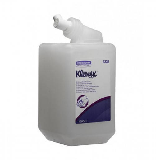 

Гель-шампунь для тела и волос Kleenex в картридже 1 л, белый, Kimberly-Clark 6332