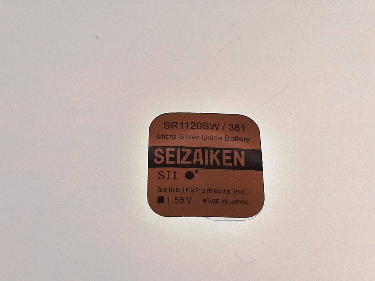 

Батарейка для часов. SEIZAIKEN SR1120SW (381) 1.55V 55mAh 11,6x2,05mm Серебряно-цинковая