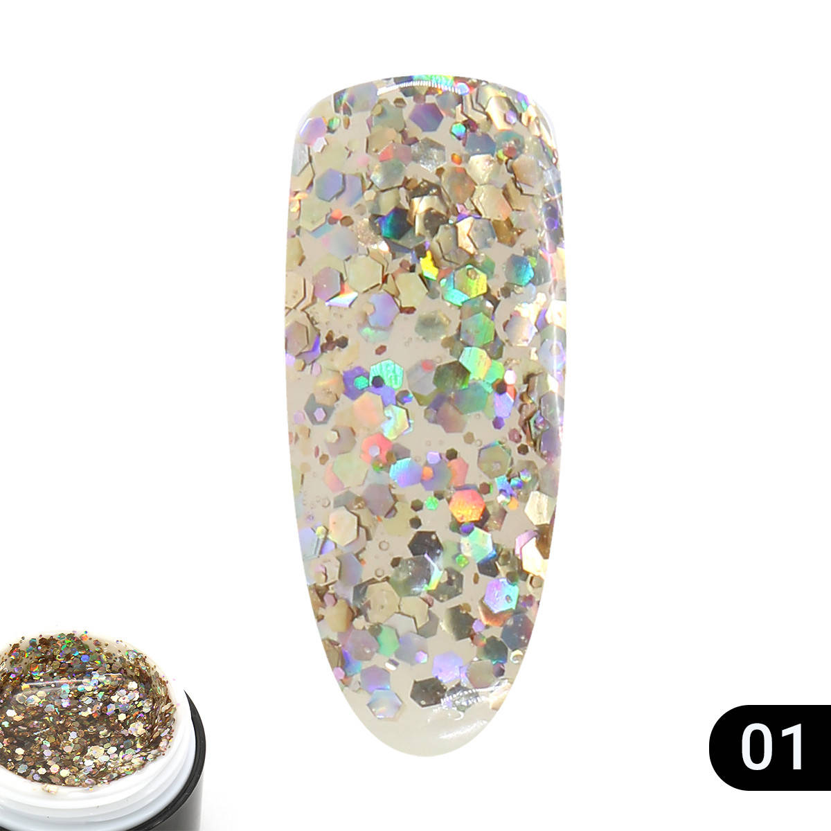 

Global Fashion Gel Glitter глиттерный гель № 01, 5 г