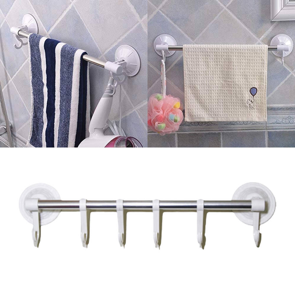 

Крючки для полотенец в ванную Hanging Rod Hook Towel SQ1918 / Подвесная вешалка для кухонных принадлежностей, Белый