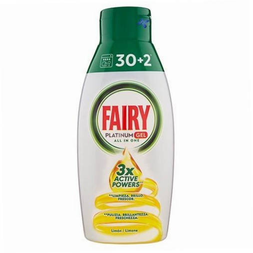 

Гель для посудомойки Фейри Платинум Все в одном с ароматом лимона Fairy Platinum Gel Lemon All in One 650 мл