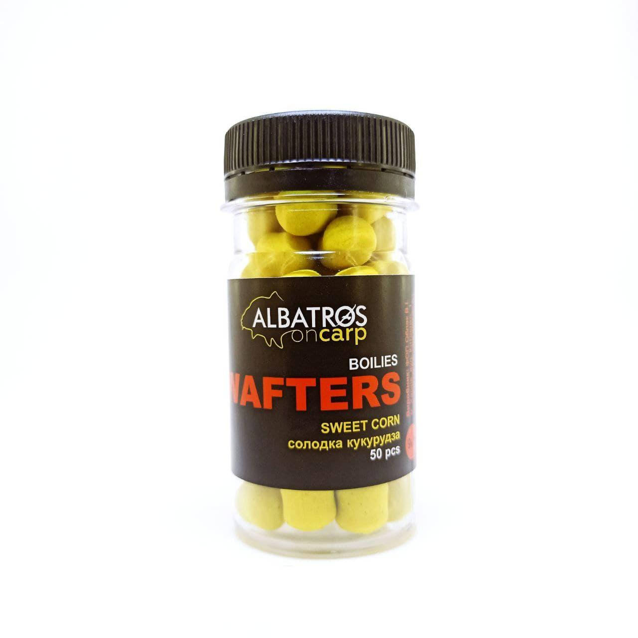 

Вафтерсы бойлы нейтральной плавучести WAFTERS SWEET CORN (СЛАДКАЯ КУКУРУЗА) 11*9 "Albatros on Carp"