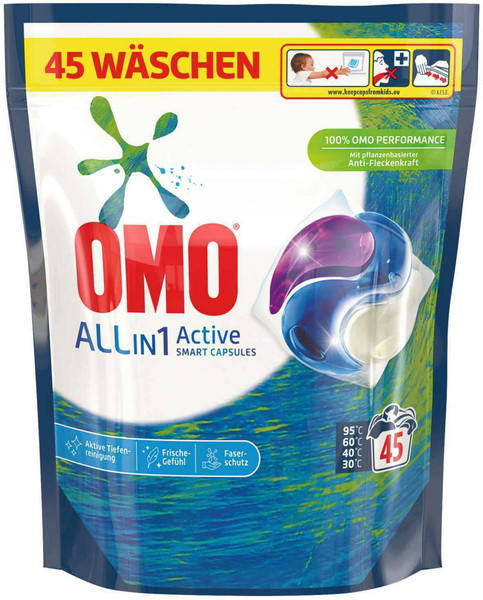 

Капсулы для стирки OMO Active Все-в-1, 45 шт.