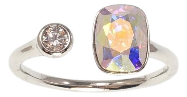 

Кольцо Xuping Родий с кр-ми Swarovski "Кристалл АВ с цирконием" р.16-17,17-18,18-19