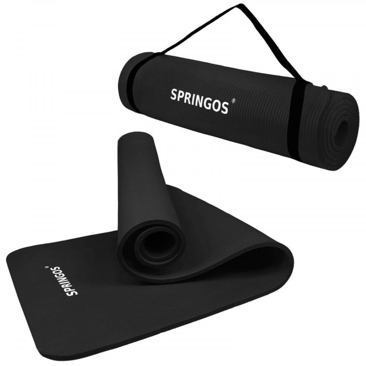

Коврик (мат) для йоги и фитнеса Springos NBR 1 см YG0005 Black