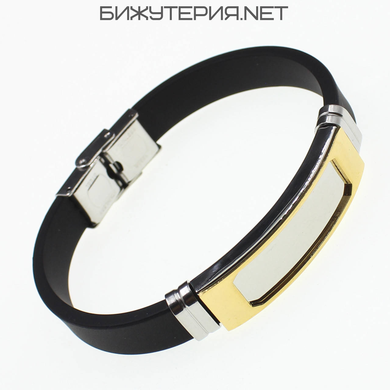 

Браслет мужской Stainless Steel, черный - 1059083664