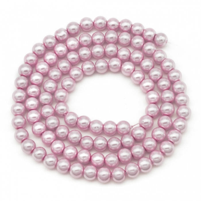 

Жемчуг Monisto Стекло Глянецевый 6мм Цвет: Светло-Лавандовый около 140шт/84см/нить