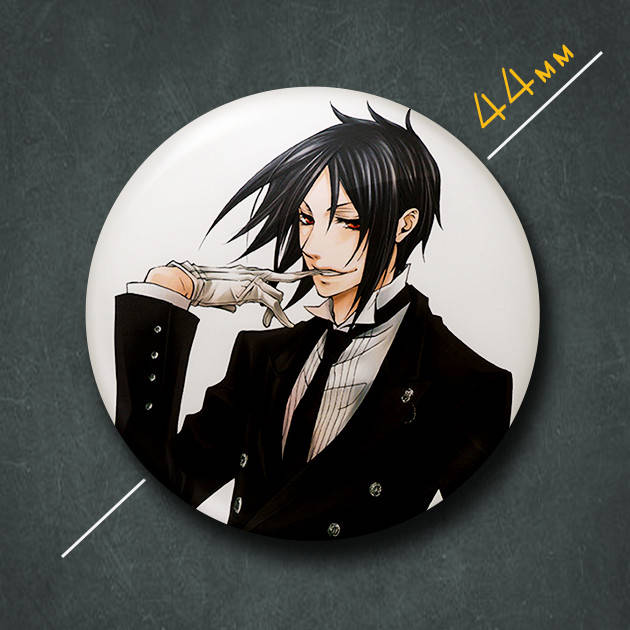 

"Себастьян Михаэлис (Тёмный дворецкий / Black butler)" значок круглый на булавке Ø44 мм