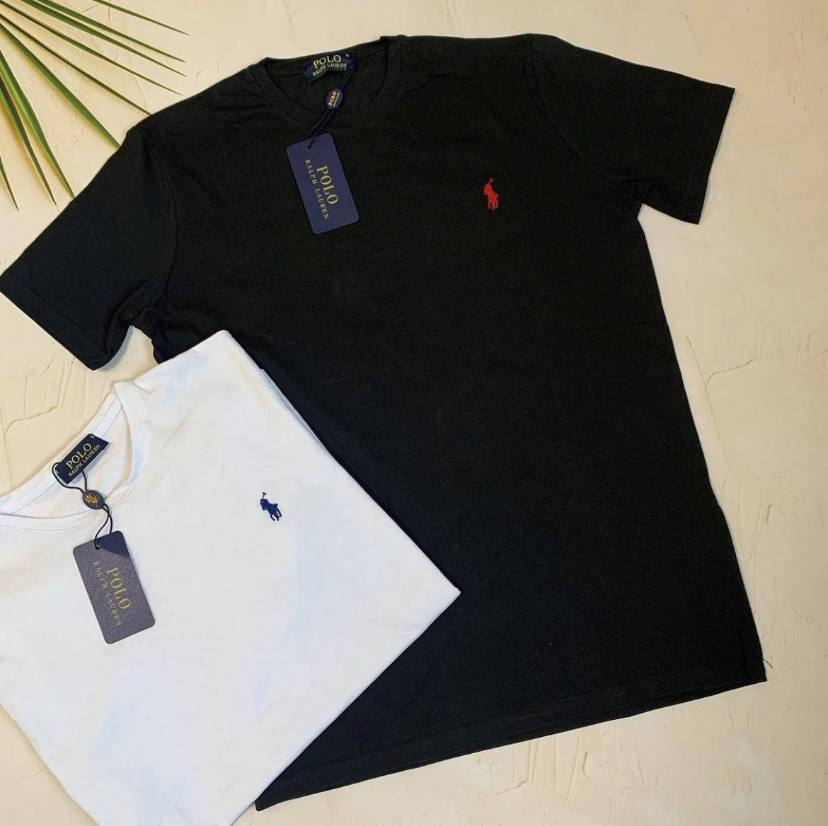 

Футболка мужская брендовая хлопковая Polo Ralph Lauren белая и черная